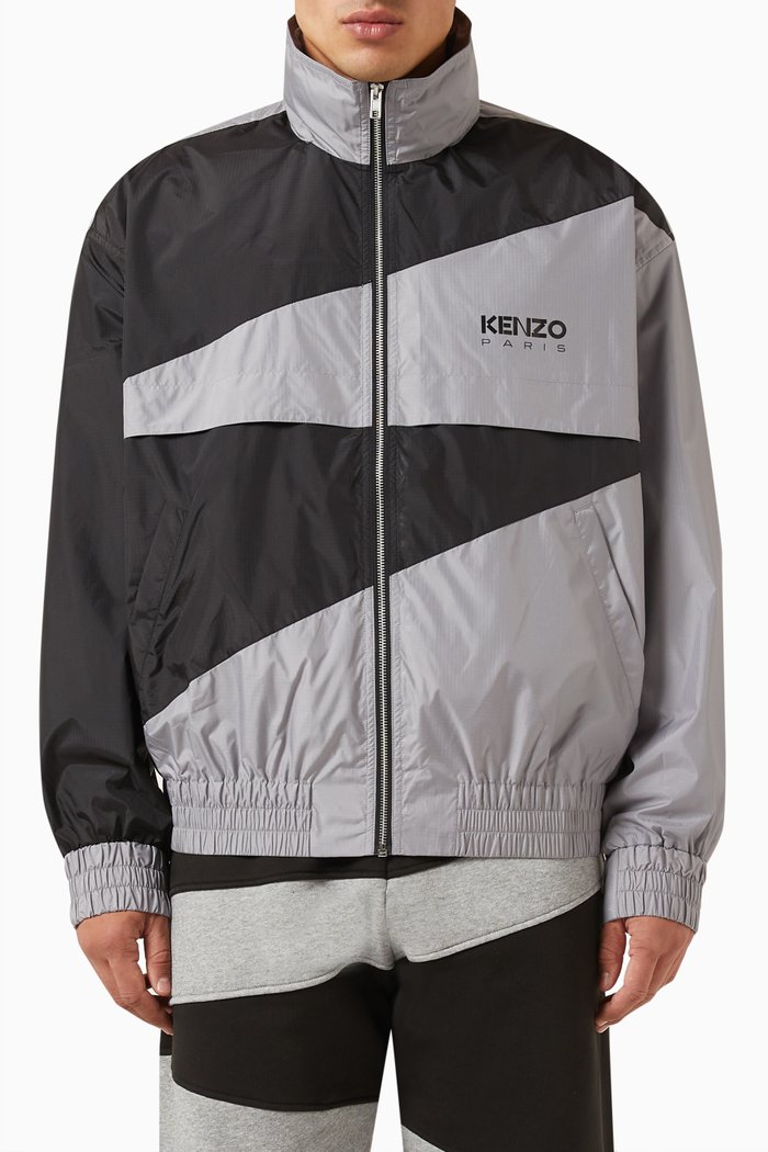 

Dazzle Retro Windbreaker in Polyester, Black