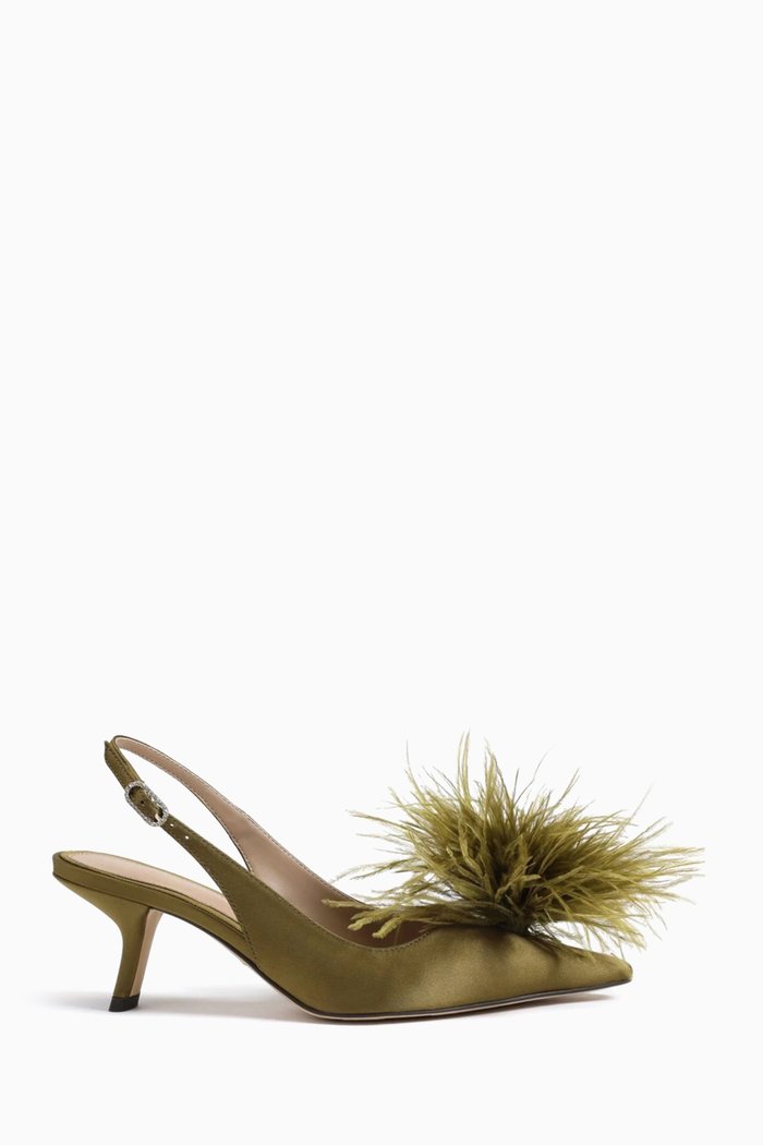 

Bianka 60 Slingback Pumps in Satin, Brown
