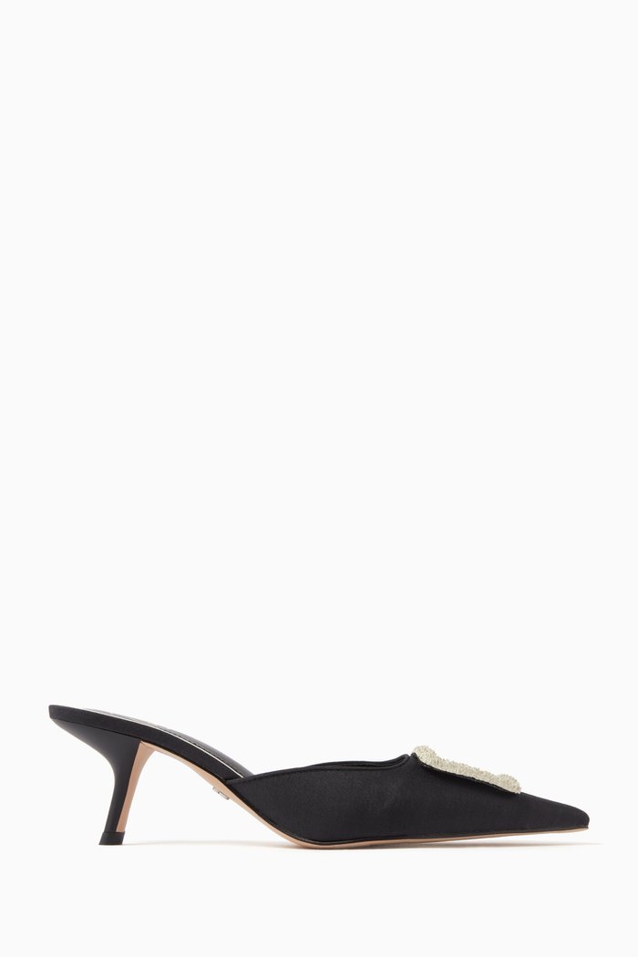 

Brit 60 Mules in Satin, Black