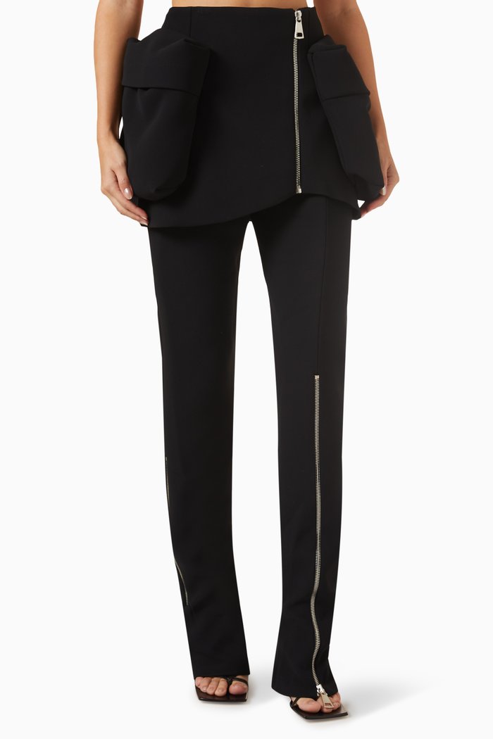

Basque Zip Pants in Crepe, Black