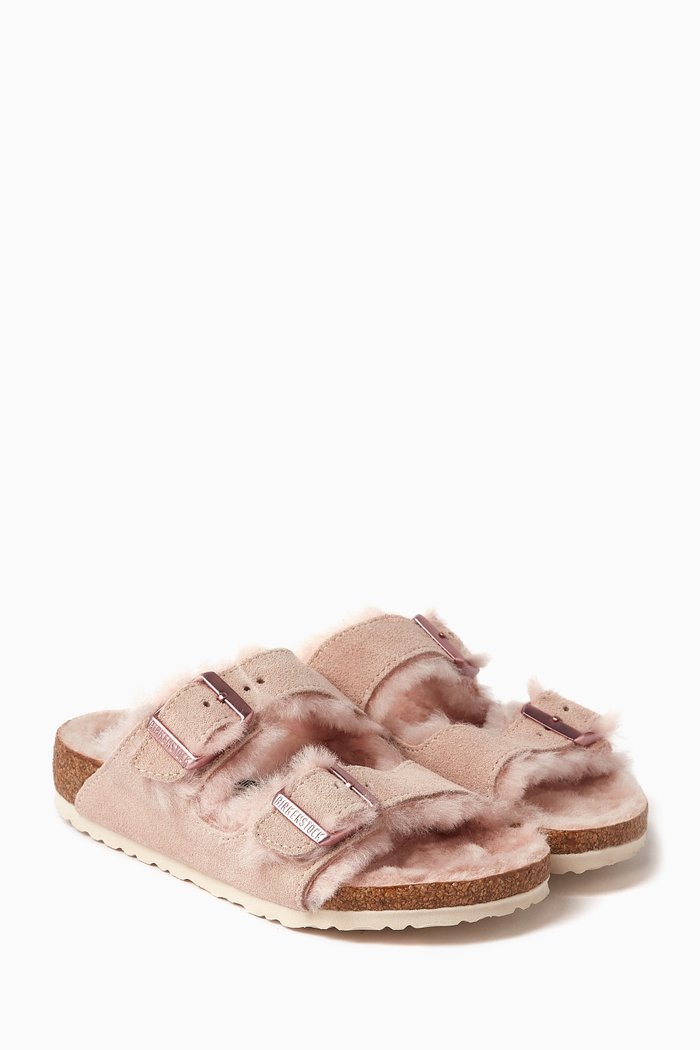 

Arizona Sandals in Shearling & Suede, Pink