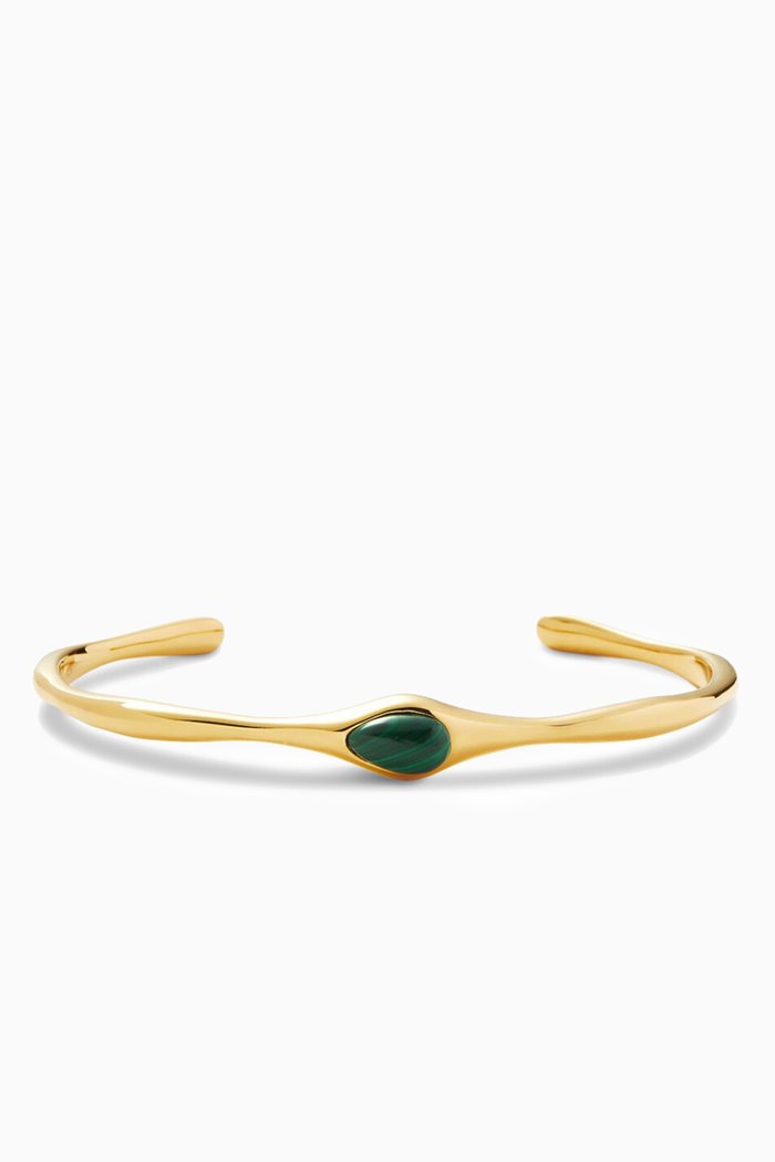 

Magma Malachite Cuff in 18kt Recycled Gold-plated Sterling Silver, Green