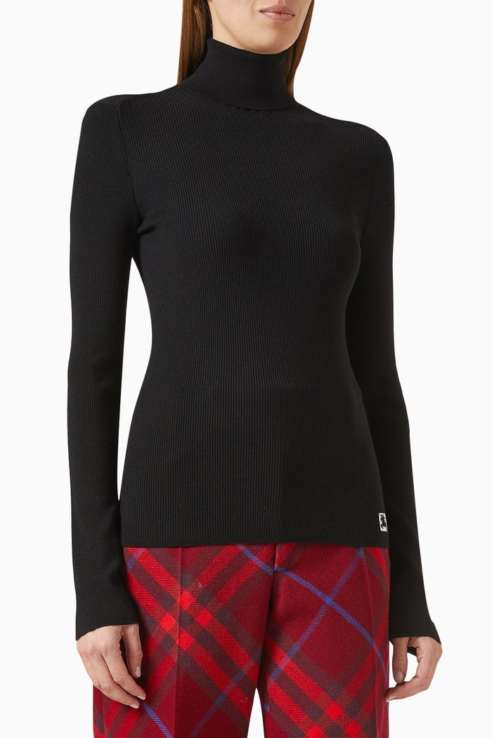 

EKD Turtleneck Sweater in Wool Blend, Black