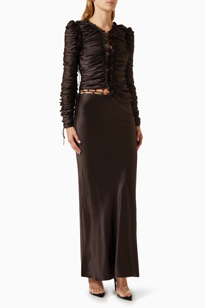 Sequence Maxi Dress in Silk, Black