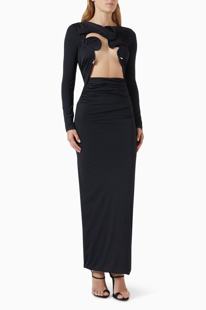 

Venus Maxi Dress in Jersey, Black