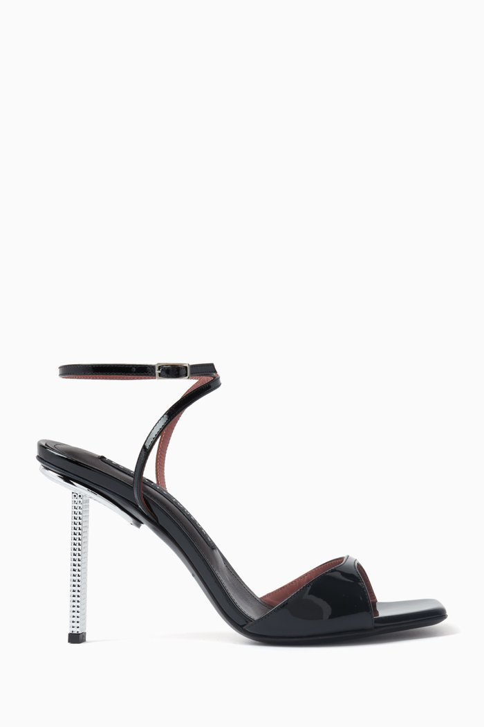 Silvy Sandals in Patent Leather, Black