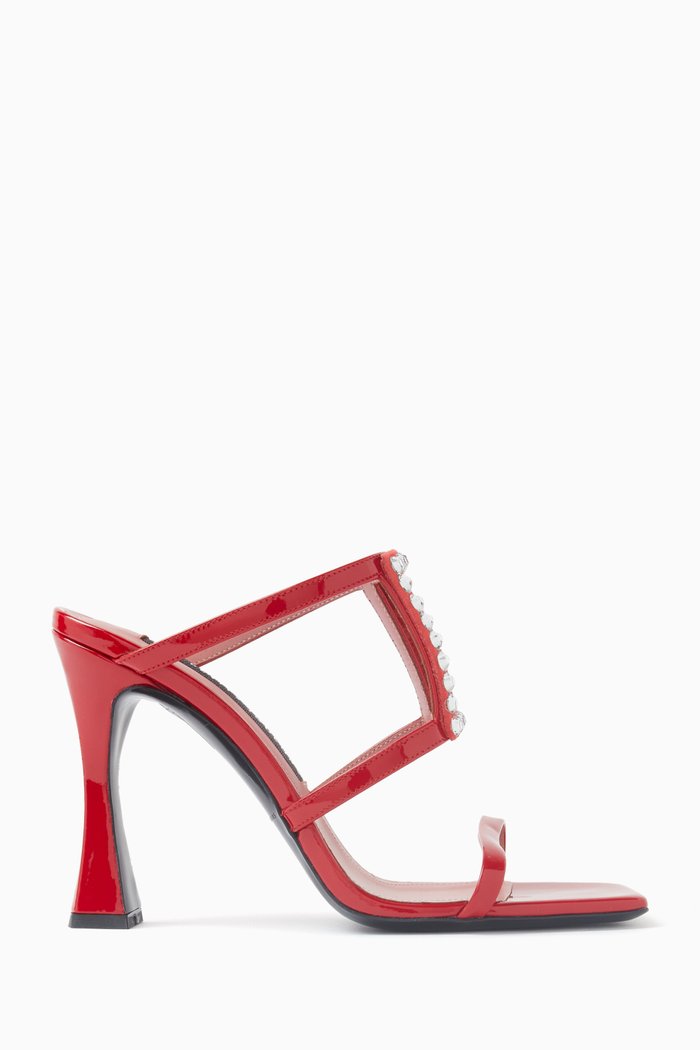 

Hoya Crystal 100 Mules in Nappa Leather, Red