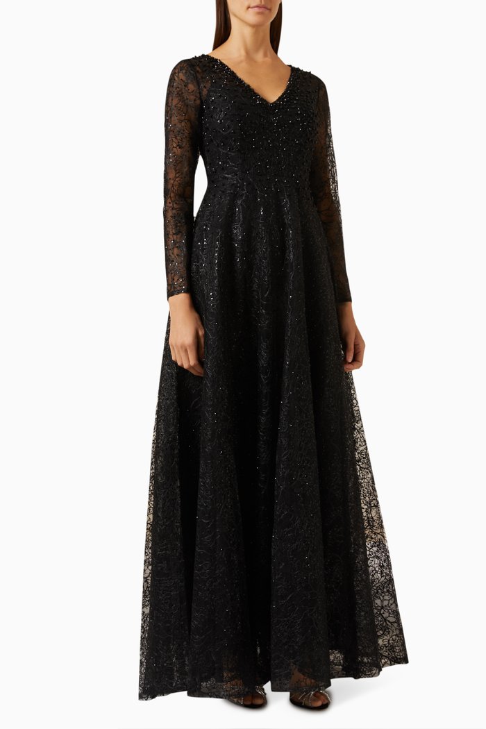 

Crystal-embellished Gown, Black
