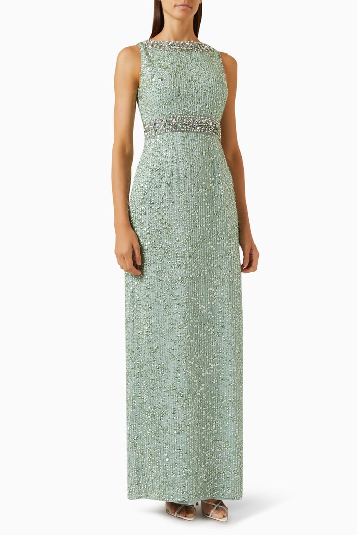

Sequin-embellished Gown, Green