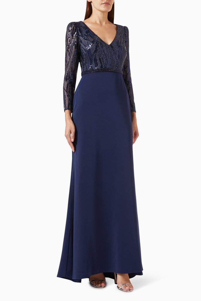 

Embellished Bodice Gown, Blue