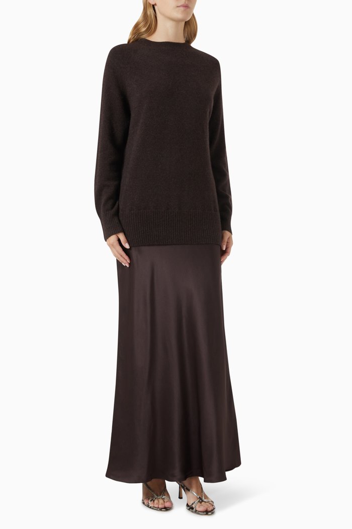 

Monument Maxi Dress in Cashmere & Silk, Brown