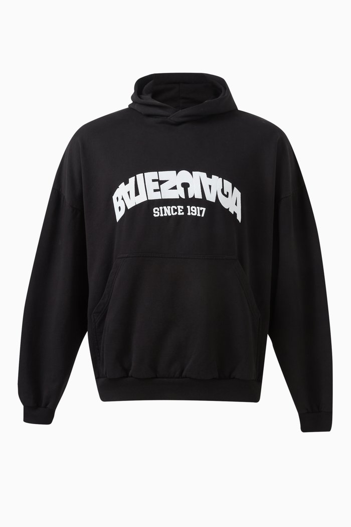 

Back Flip Oversized Hoodie in Fleece, Black