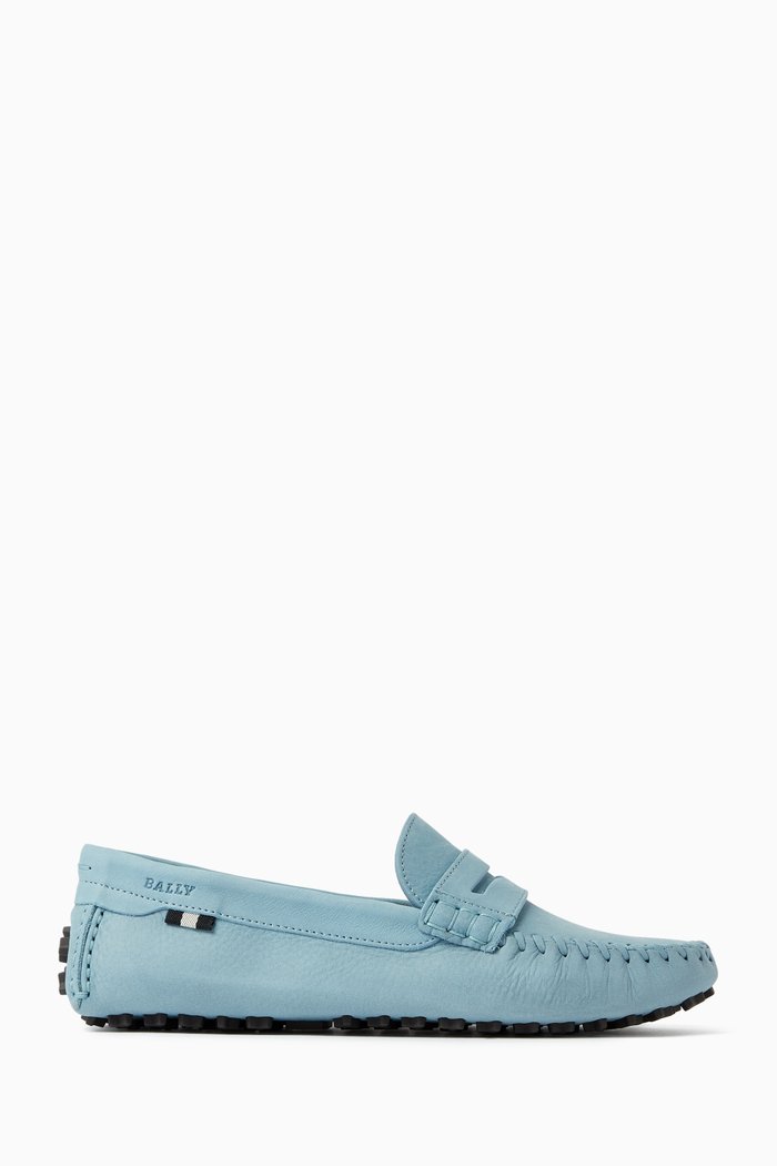 

Lamby Penny Loafers in Leather, Blue