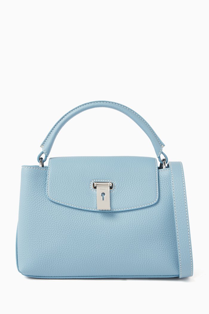 

Layka Top-handle Bag in Leather, Blue