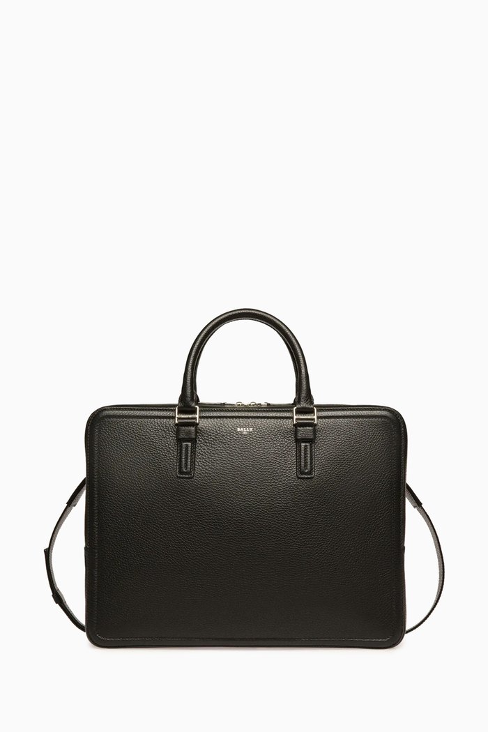 

Sergy Laptop Bag in Leather, Black