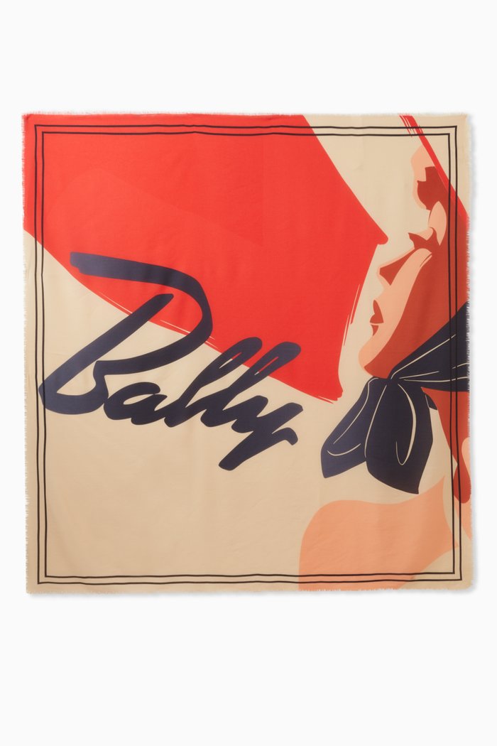 

Logo Square Scarf in Silk, Orange