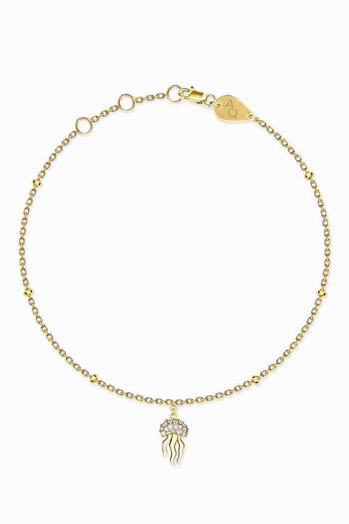

Mini Jellyfish Diamond Charm Anklet in 18kt Gold, Yellow