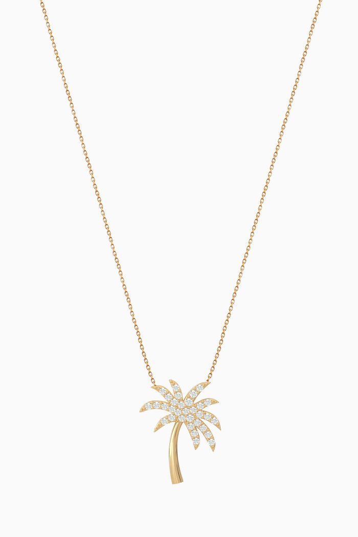 

Palm Tree Diamond Necklace in 18kt Gold, Yellow