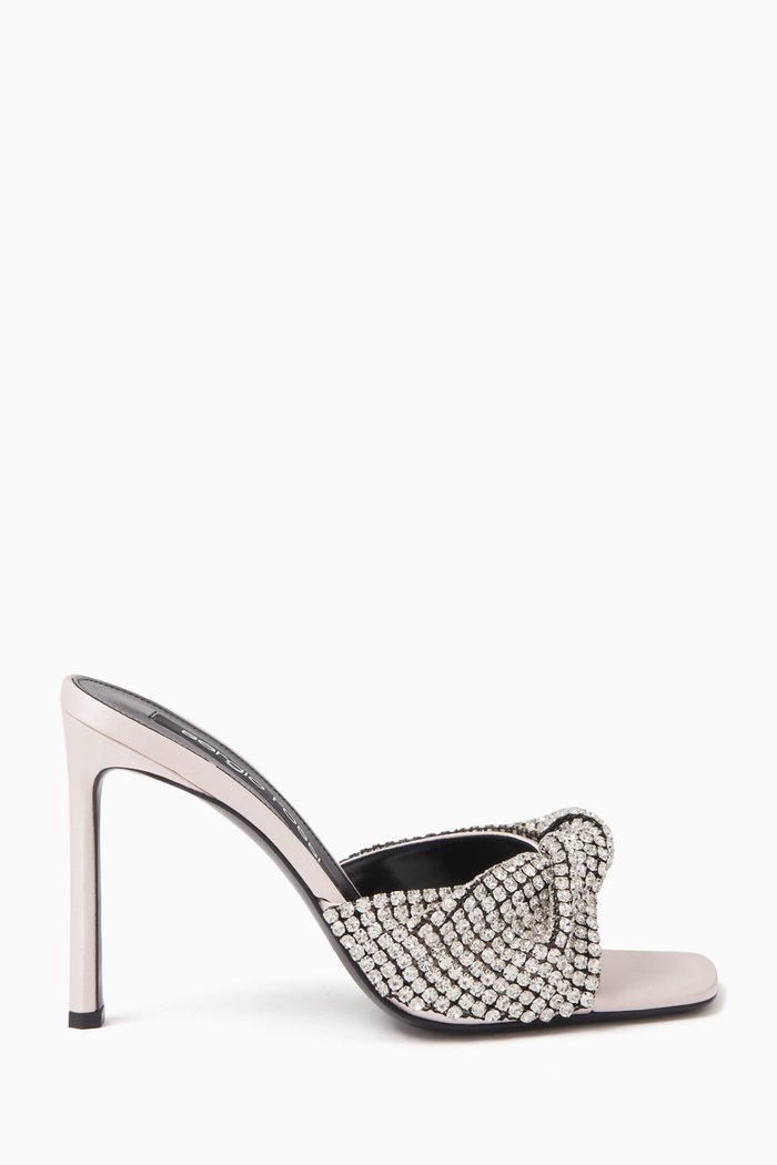 

x Evangelie Smyrniotaki 95 Mules in Satin, Neutral