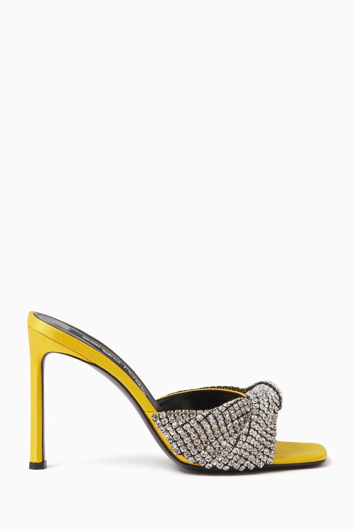 

x Evangelie Smyrniotaki 95 Mules in Satin, Yellow
