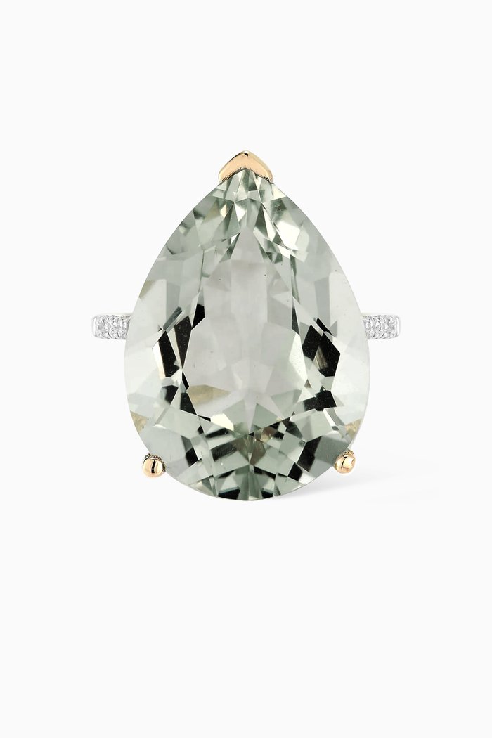 Amethyst Pear Drop Ring in 14kt Yellow Gold