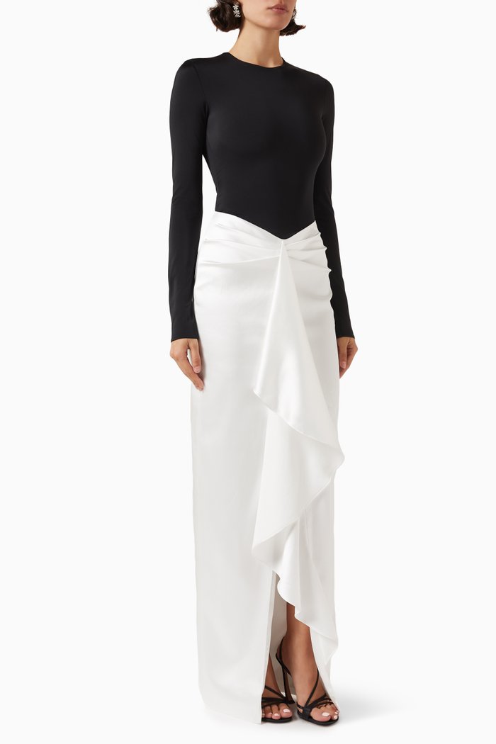 

Biflex Maxi Dress in Draped-satin, Multicolour