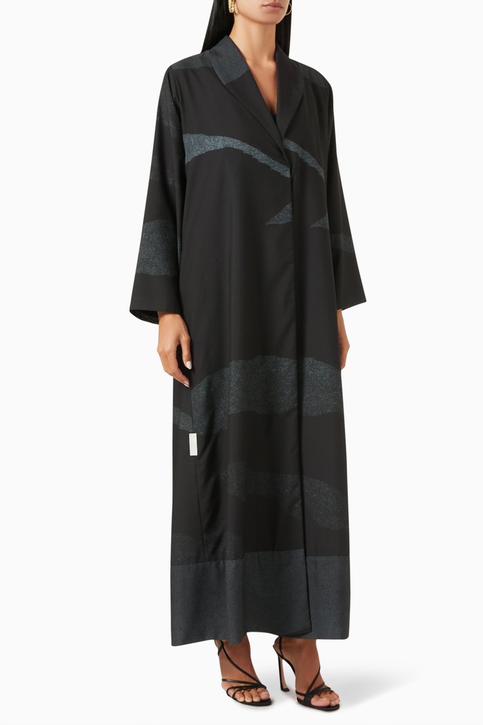 

Wave-print Abaya, Multicolour