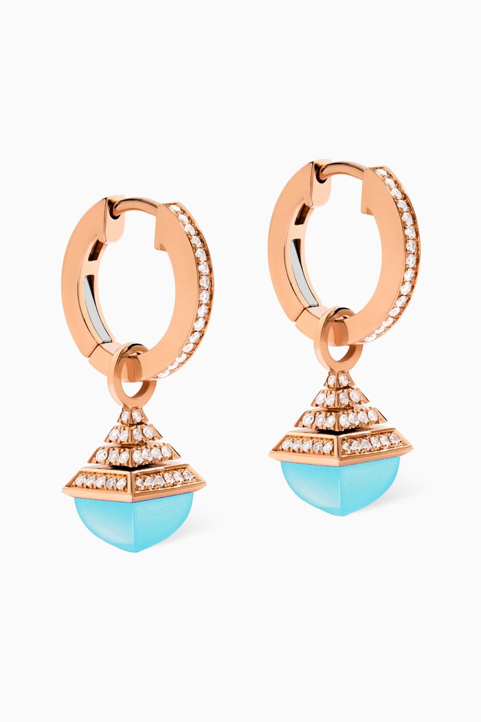

Cleo Mini Rev Diamond Drop Earrings in 18kt Rose Gold