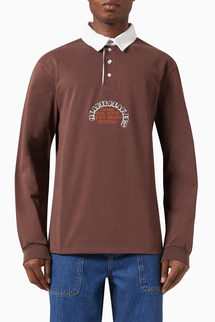 

Heartbreakers Rugby Polo Shirt in Cotton Piqué, Brown