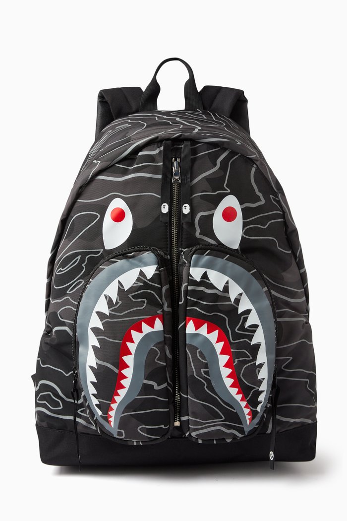 Camo Shark Backpack, Black