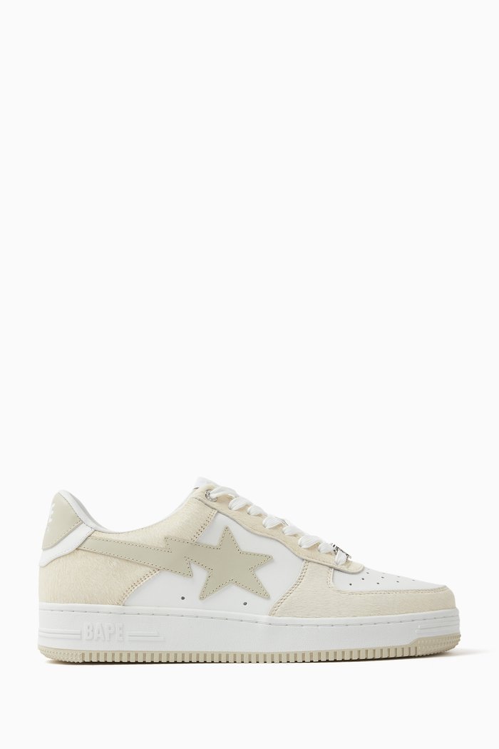 

BAPE STA #1 M1 Sneakers in Leather & Suede, Neutral