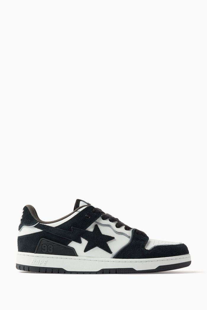 

BAPE SK8 STA #3 M1 Sneakers in Leather & Suede, Black