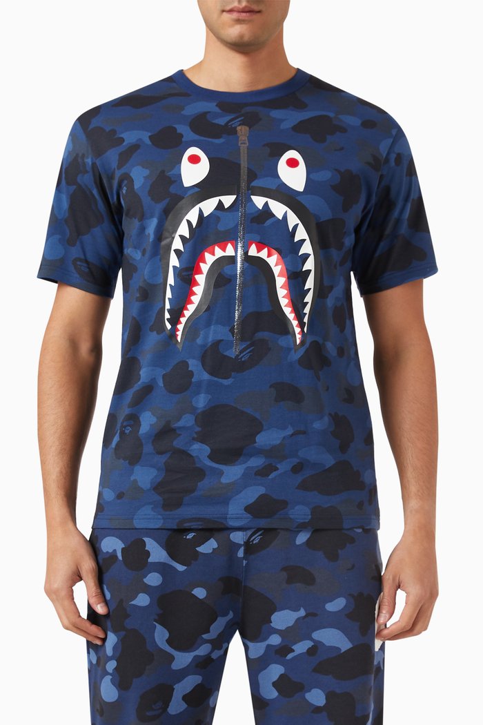 

Camo-print T-shirt in Cotton-jersey, Blue