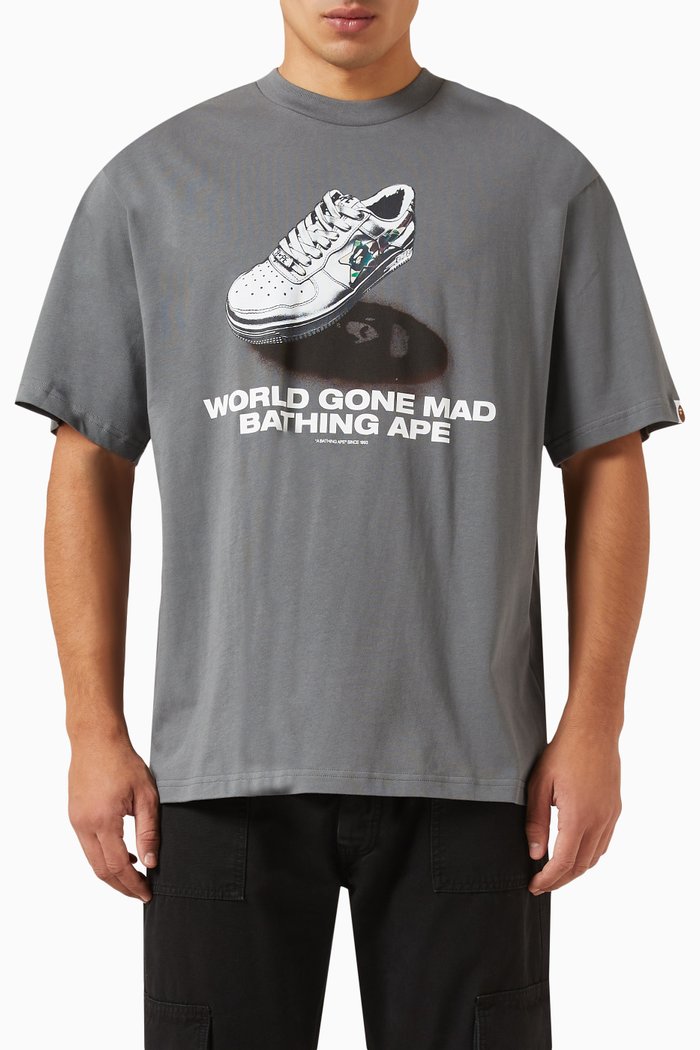 

Graphic-print T-shirt in Cotton, Grey