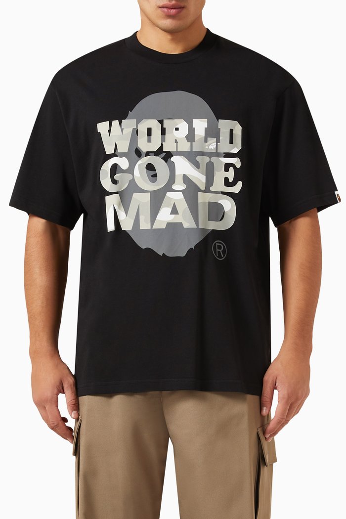 Graphic-print T-shirt in Cotton, Black