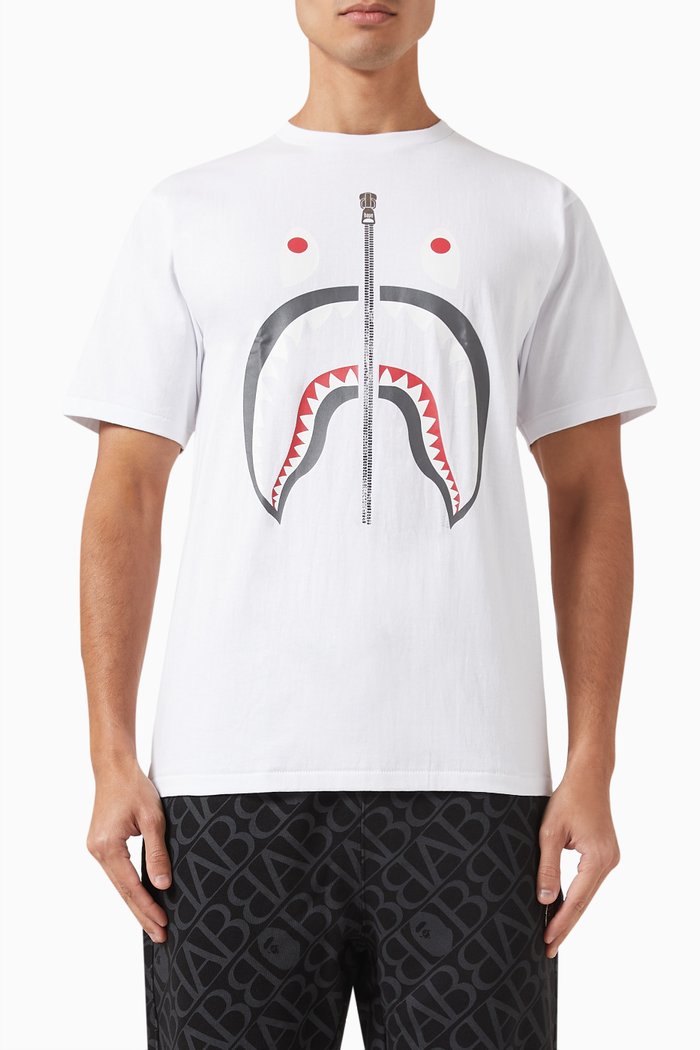 

Shark-print T-shirt in Cotton-jersey, White