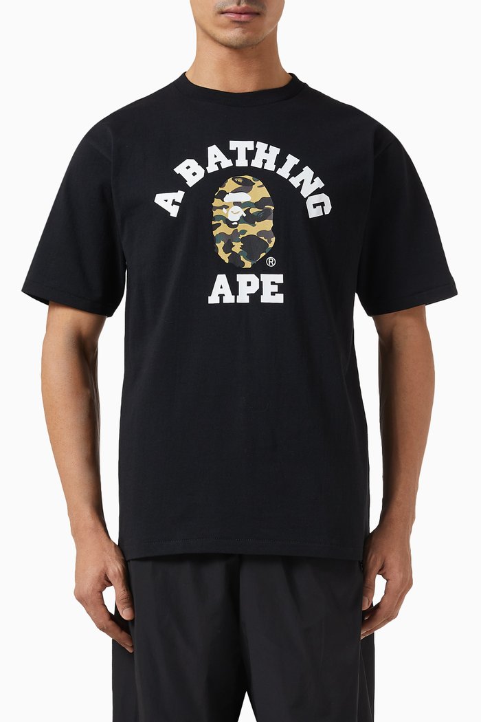 

1st Camo College T-shirt in Cotton, Black