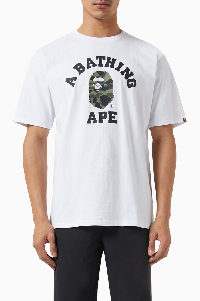 

1st Camo College T-shirt in Cotton, White