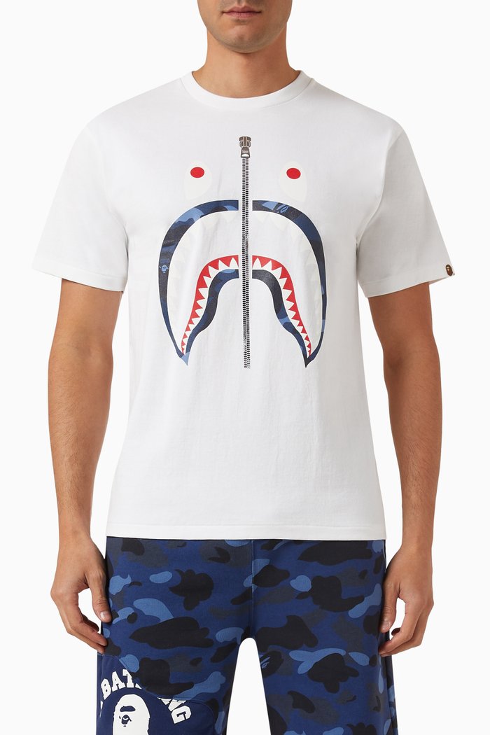 

Shark-print T-shirt in Cotton-jersey, White