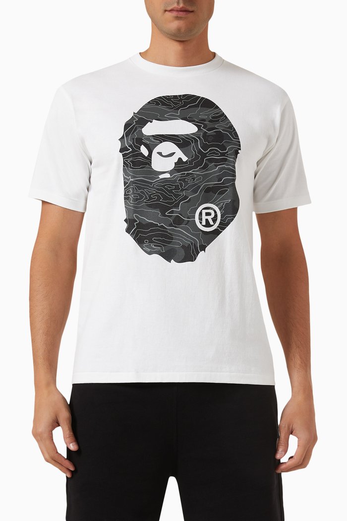 

Layered Line Ape Head T-shirt in Cotton-jersey, White