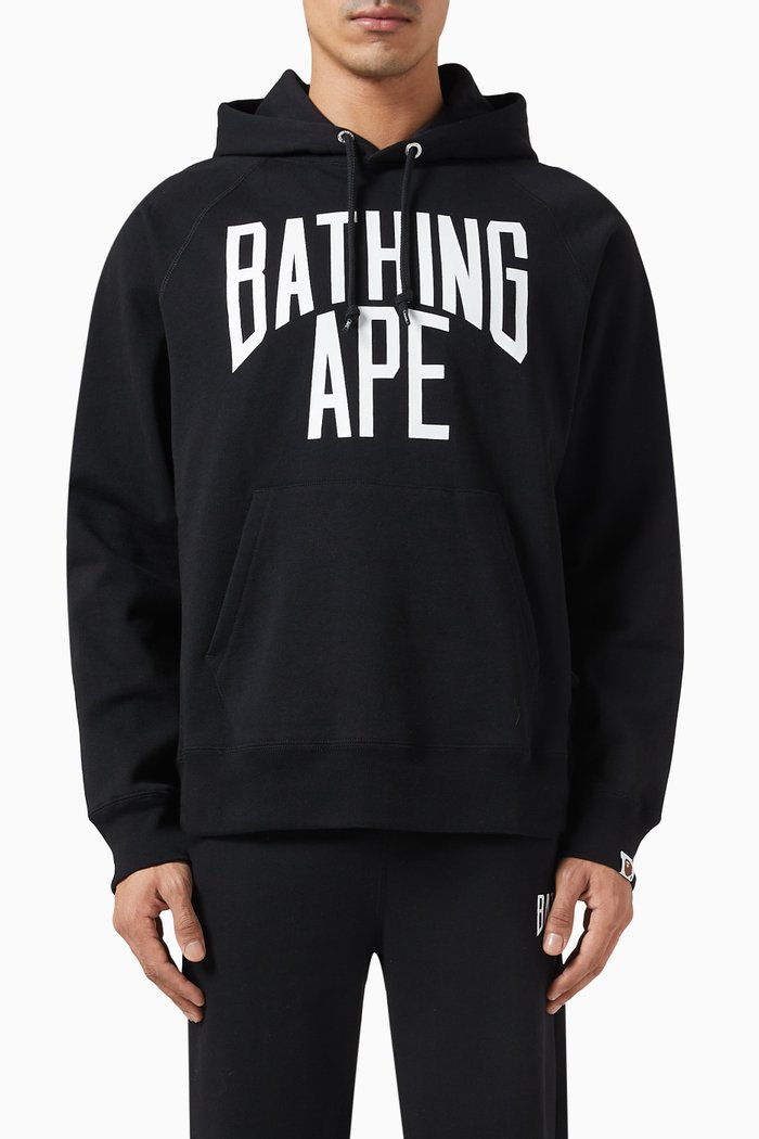 

NYC Logo Hoodie in Cotton, Black