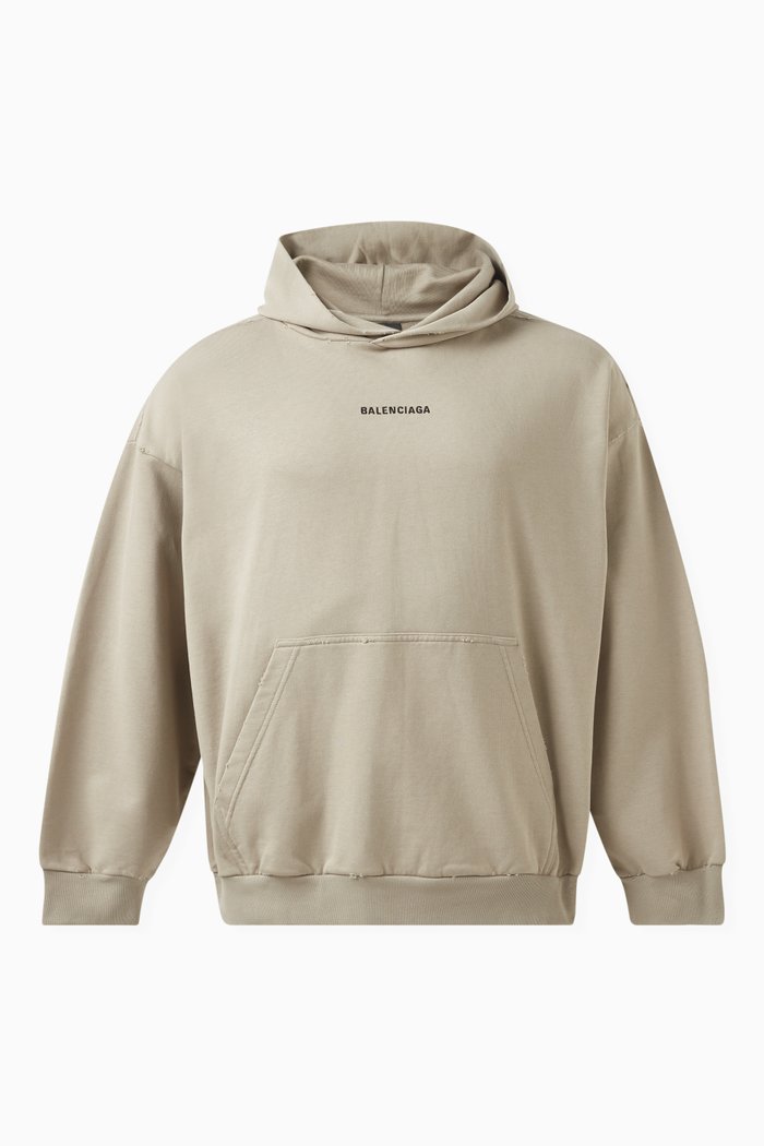 Medium Fit Hoodie in Cotton, Brown