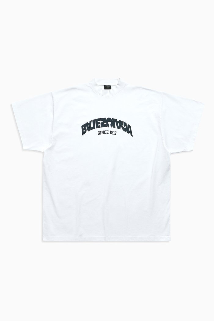 

Unisex Oversized Back Flip Logo T-shirt in Vintage-jersey, White