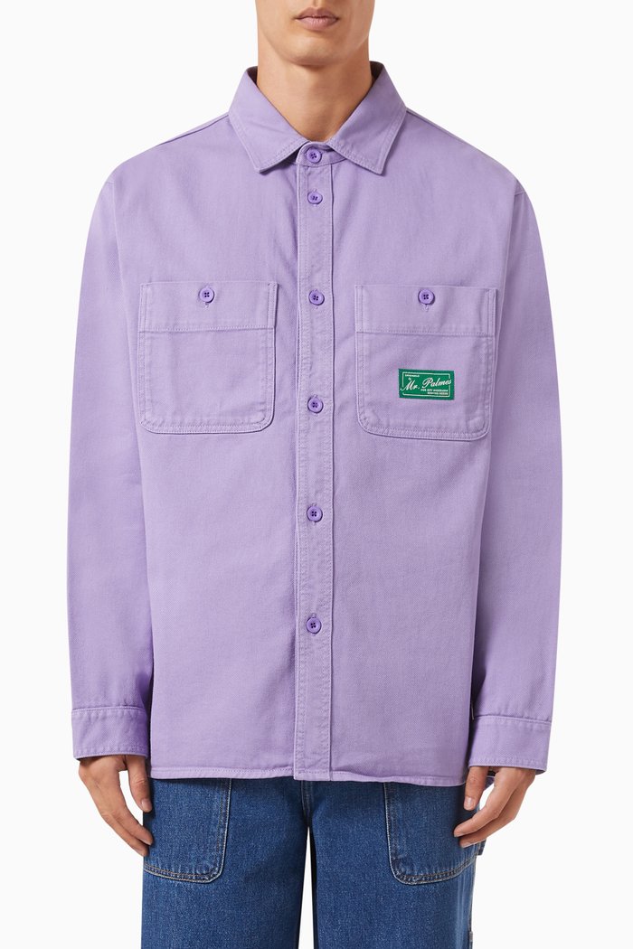 

Mister Overshirt in Organic Cotton, Purple