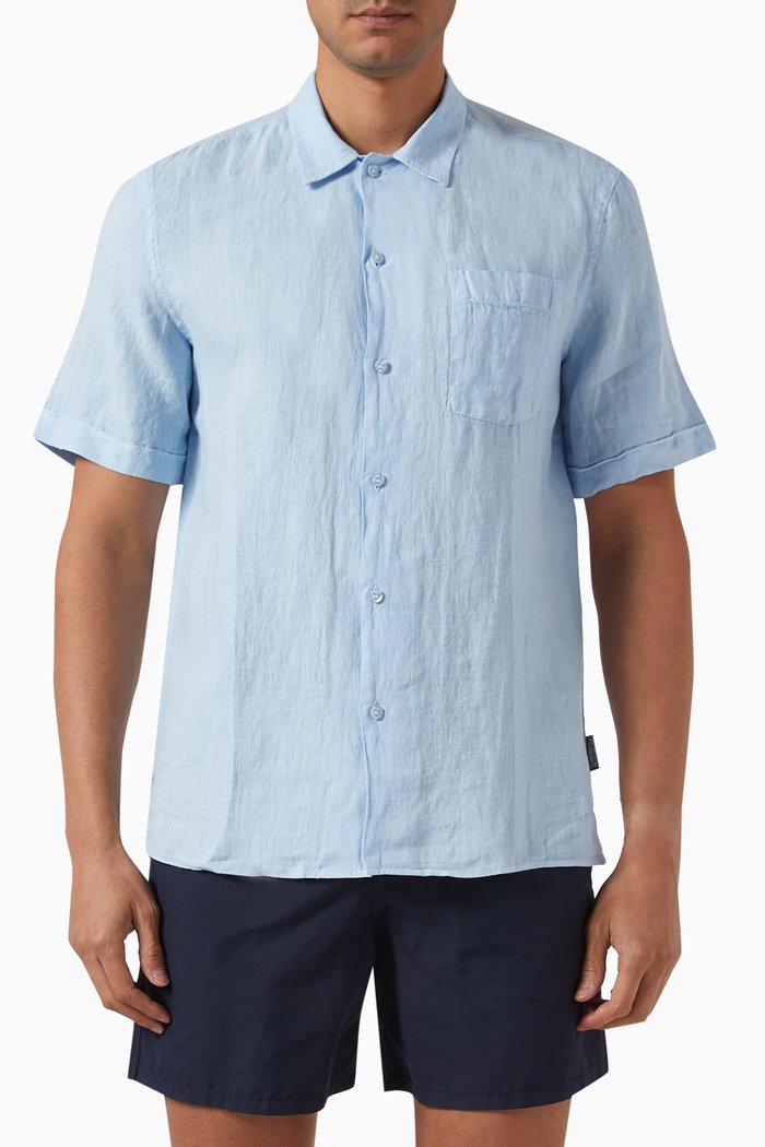 

x Highsnobiety Bowling Shirt in Linen, Blue