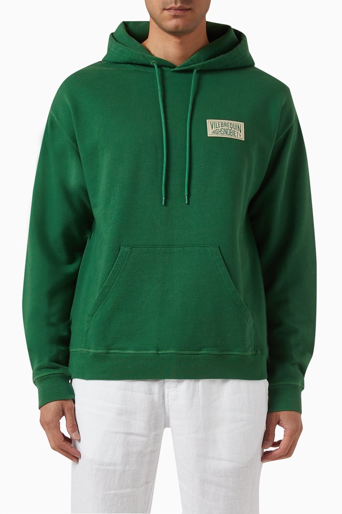 

x Highsnobiety Oversized Hoodie Sweatshirt in Cotton, Green
