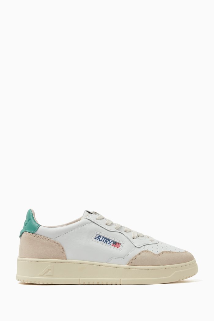 

Medalist Low-top Sneakers in Leather & Suede, White