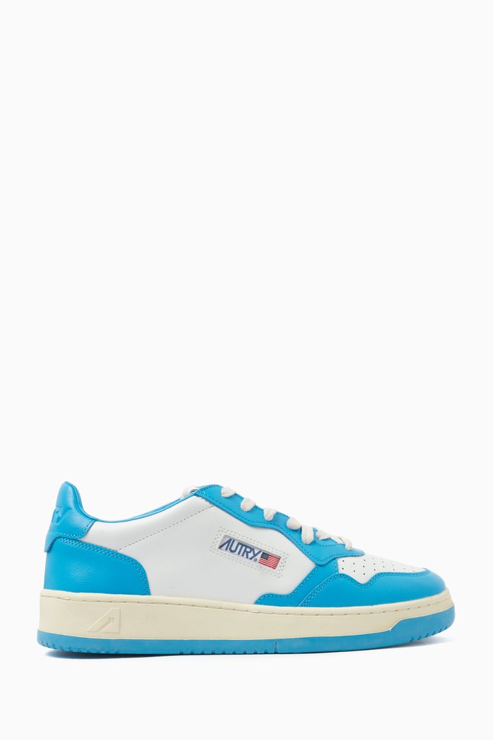 

Medalist Two-tone Low-top Sneakers in Leather, Blue
