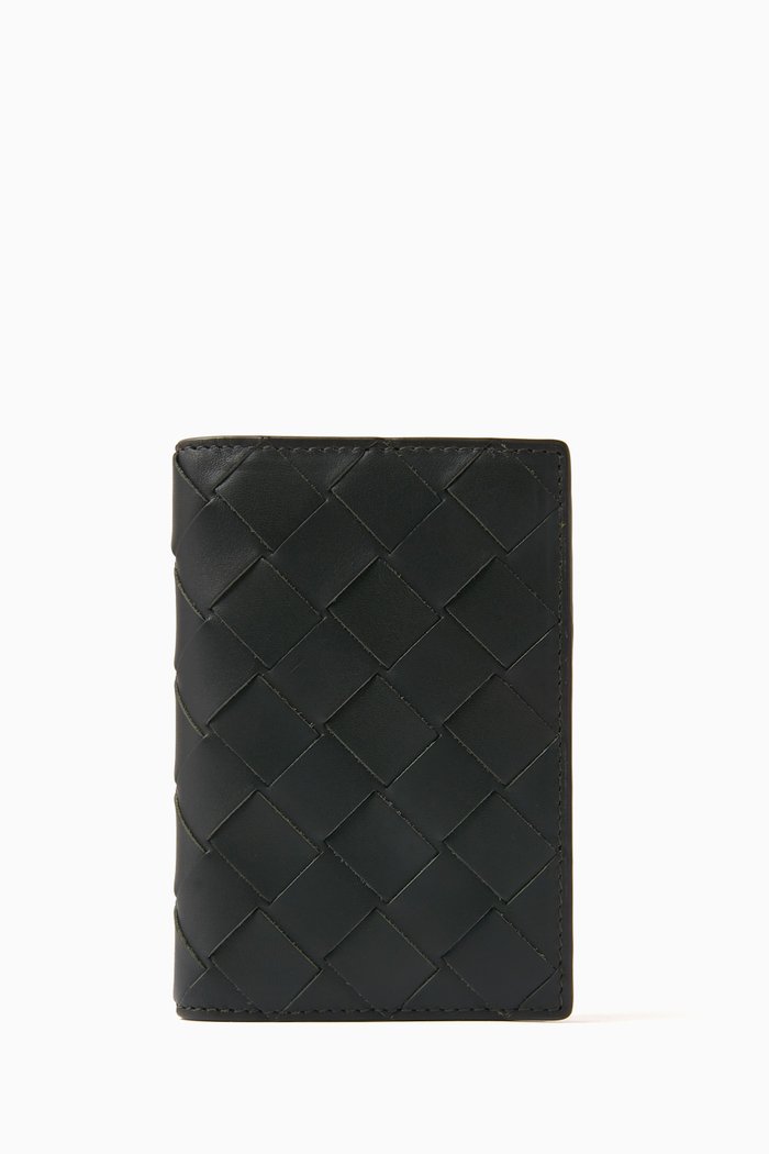 

Bi-Fold Continental Wallet in Intrecciato Calfskin, Green