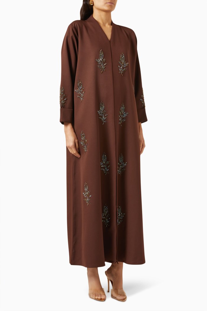 

Bead-embellished Abaya, Brown